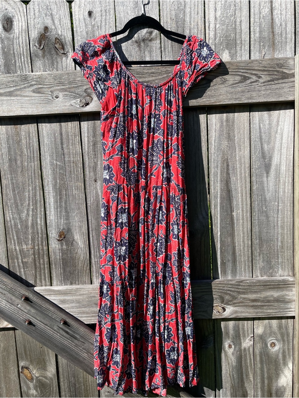 Knox Rose Red & Navy Patterned Maxi Dress Size XS - Picture 7 of 9